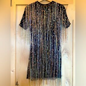 Nasty Gal Tassel Beaded Mini Shift Dress